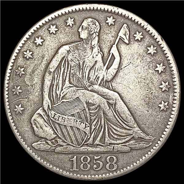 1858-O Seated Liberty Half Dollar LIGHTLY CIRCULATED