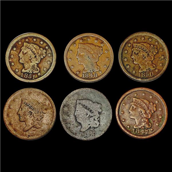 [6] 1817-1851 Classic Head and Braided Hair Large Cents HIGH GRADE