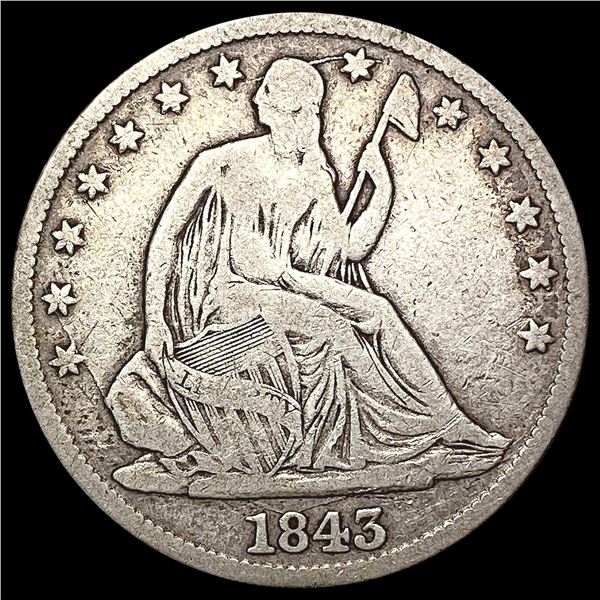 1843 Seated Liberty Half Dollar NICELY CIRCULATED