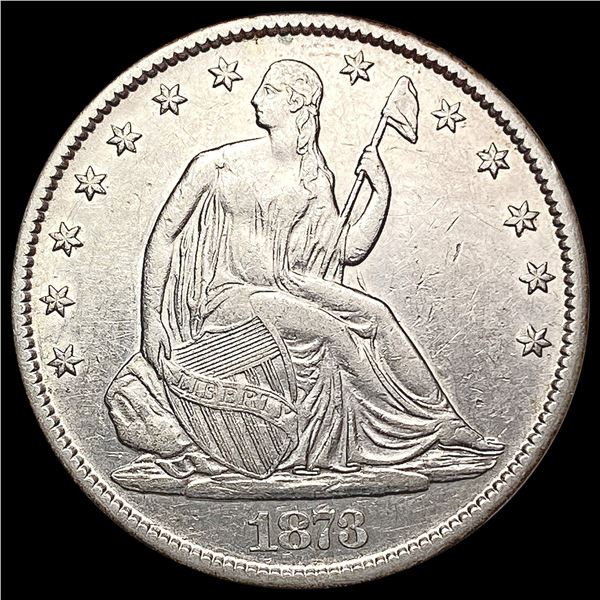 1873 Seated Liberty Half Dollar CLOSELY UNCIRCULATED
