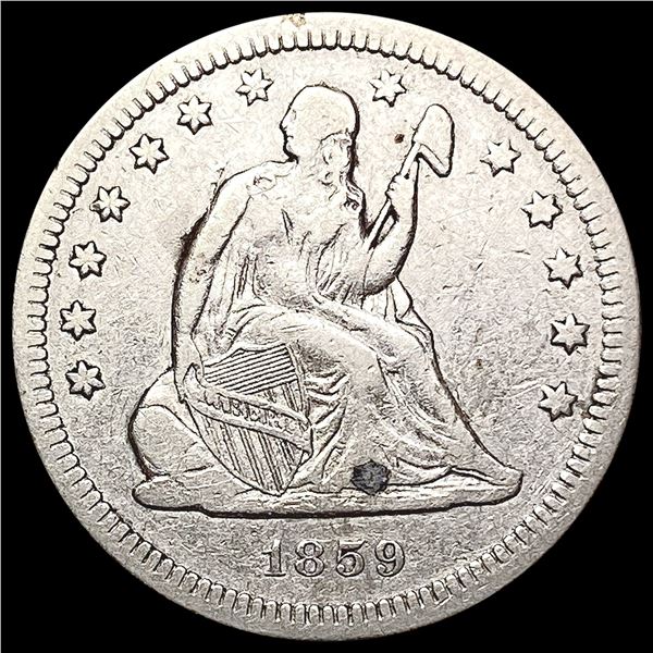 1859 Seated Liberty Quarter LIGHTLY CIRCULATED