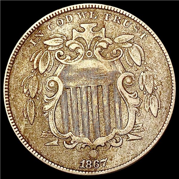 1867 Shield Nickel NEARLY UNCIRCULATED