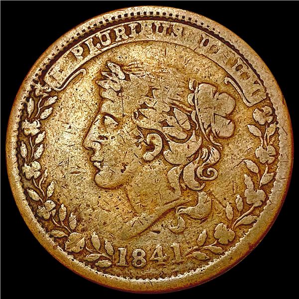 1841 Mint Drop Hard Times Token NICELY CIRCULATED