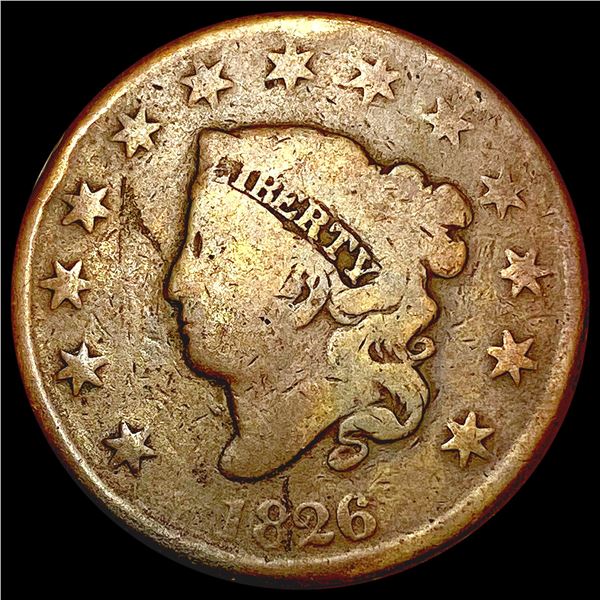 1826 Coronet Head Large Cent NICELY CIRCULATED