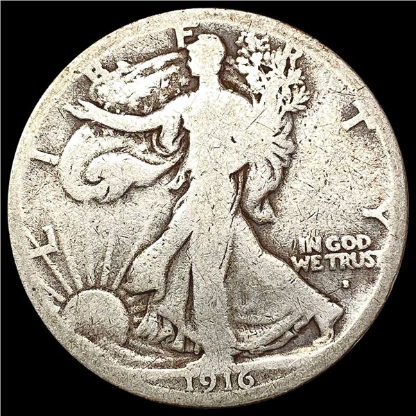 1916-S Walking Liberty Half Dollar NICELY CIRCULATED