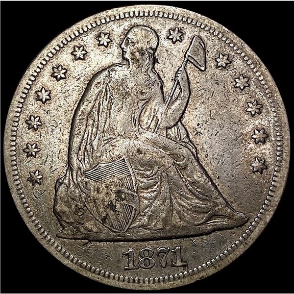 1871 Seated Liberty Dollar LIGHTLY CIRCULATED