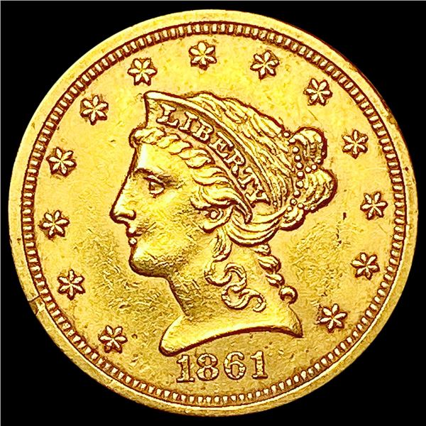 1861 $2.50 Gold Quarter Eagle CLOSELY UNCIRCULATED