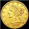 Image 1 : 1881 $5 Gold Half Eagle CLOSELY UNCIRCULATED