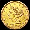 Image 1 : 1850 $2.50 Gold Quarter Eagle CLOSELY UNCIRCULATED