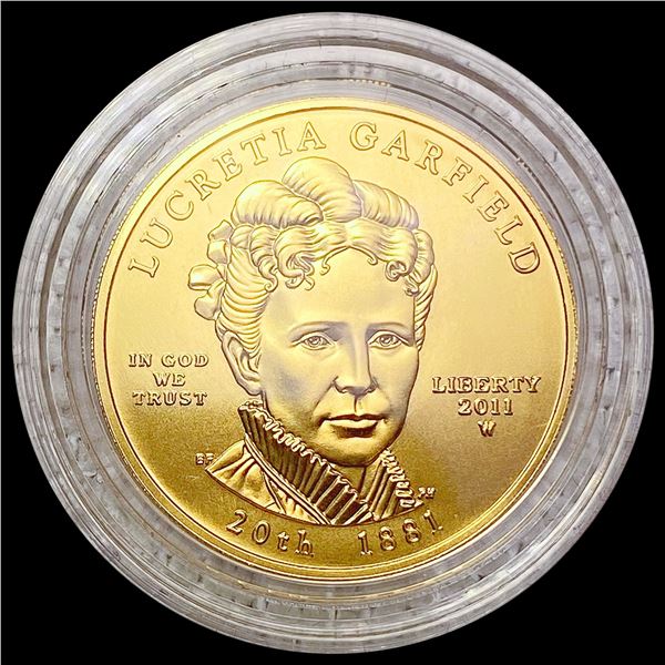 2011-W Lucretia Garfield $10 Spouse Gold .5oz AGW SUPERB GEM BU