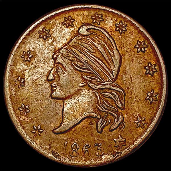 1863 Army and Navy Patriotic Civil War Token CLOSELY UNCIRCULATED