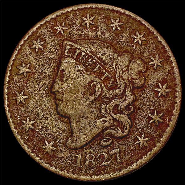 1827 Coronet Head Large Cent LIGHTLY CIRCULATED