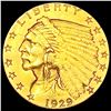 1929 $2.50 Gold Quarter Eagle CHOICE AU