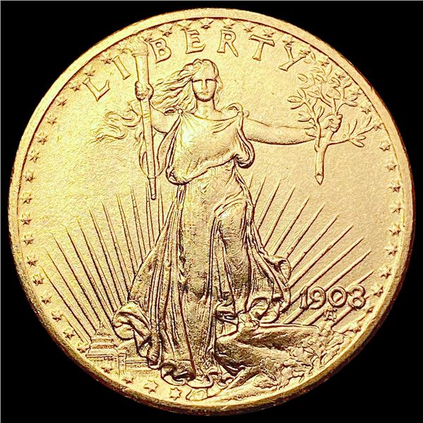 1908 No Motto $20 Gold Double Eagle UNCIRCULATED