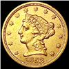 Image 1 : 1853 $2.50 Gold Quarter Eagle UNCIRCULATED
