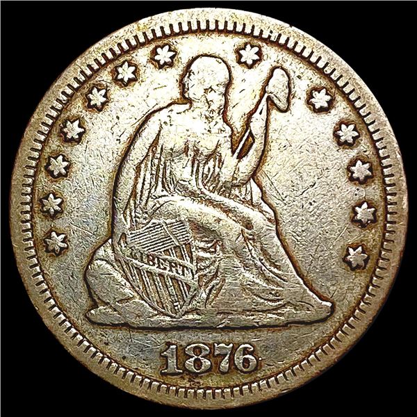 1876-CC Seated Liberty Quarter LIGHTLY CIRCULATED