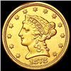 Image 1 : 1878 $2.50 Gold Quarter Eagle UNCIRCULATED