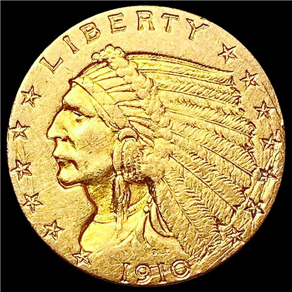 1910 $2.50 Gold Quarter Eagle CLOSELY UNCIRCULATED