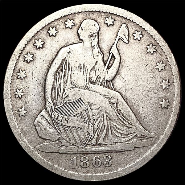 1863-S Seated Liberty Half Dollar LIGHTLY CIRCULATED