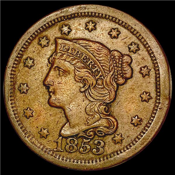 1853 Braided Hair Large Cent CLOSELY UNCIRCULATED