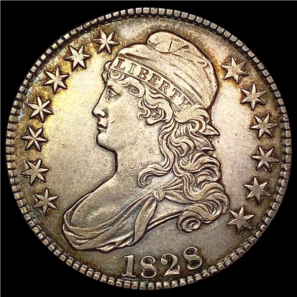 1828 Sm 8 Sq 2 Lg Let Capped Bust Half Dollar CLOSELY UNCIRCULATED