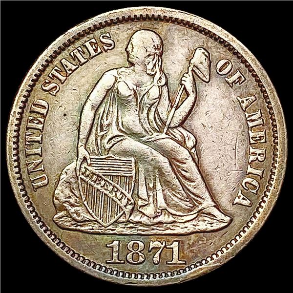 1871 Seated Liberty Dime CLOSELY UNCIRCULATED
