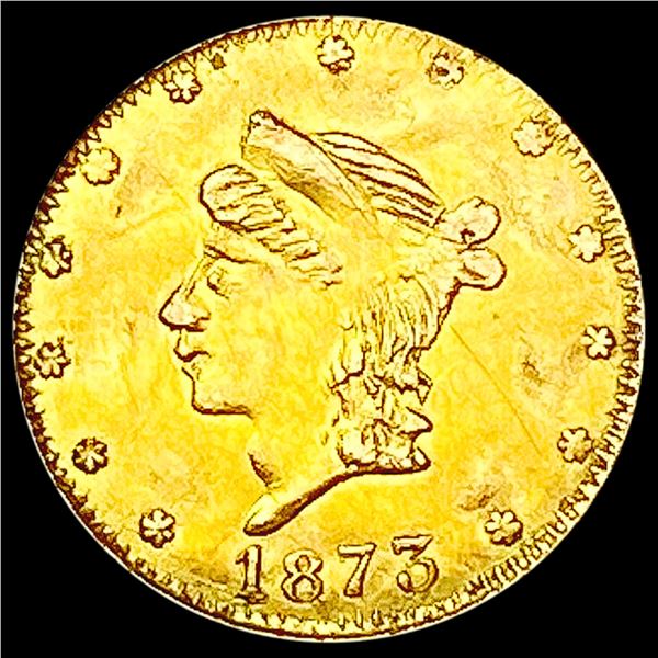 1873 BG-842 Round California Gold Quarter CLOSELY UNCIRCULATED