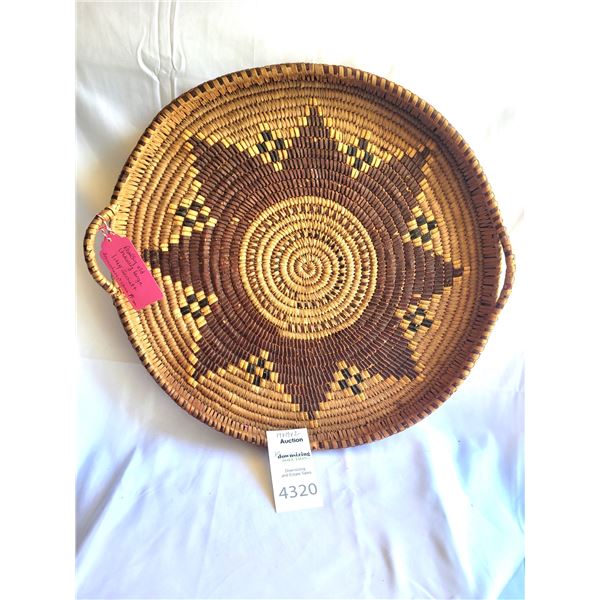 Coast Salish Weaved Tray Basket  A