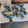 Image 1 : ASSORTED MAKITA DRILLS AND IMPACT GUN, NO BATTERIES