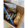 Image 2 : BOX OF TOOLS VISE GRIPS, GLOVES, HAND SAW AND MORE