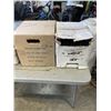 Image 2 : BIN AND 3 BOXES OF ELECTRICAL CORDS AND CABLE