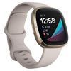 Image 1 : FITBIT SENSE LUNAR WHITE GOLD FITNESS WATCH - TESTED WORKING, RETAIL $229