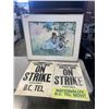 Image 1 : WATERCOLOR AND 2 VINTAGE BC TEL STRIKE SIGNS