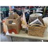 Image 1 : WICKER BASKETS, GNOME, PUZZLE AND A LAMP
