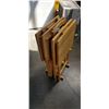 Image 2 : SET OF FOUR FOLDING WOODEN TV TRAYS WITH STAND