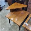 Image 2 : MCM SQUARE TWO TIER ENDTABLE AND VINTAGE ENDTABLE, BOTH HAVE GLASS TOPS