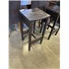 Image 2 : TWO WOODEN BAR HIEGHT STOOLS