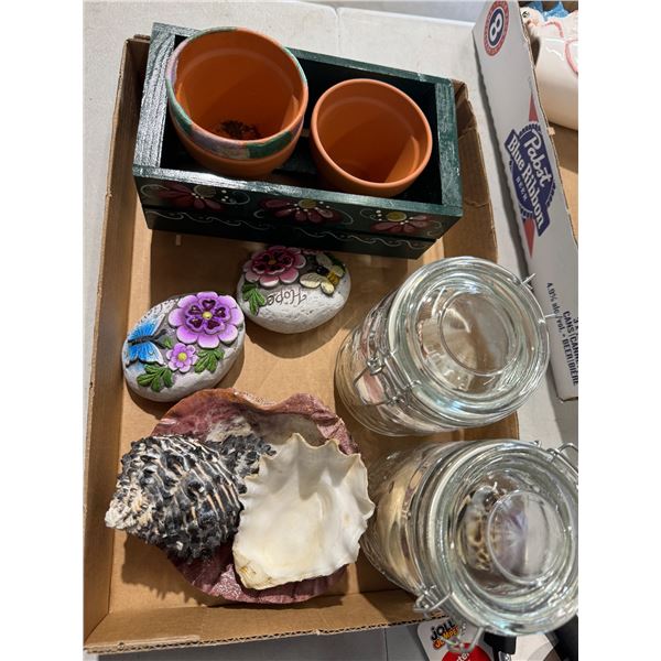 Shells and rock, decor, gardening, etc.