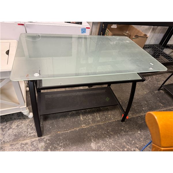 Glass top desk