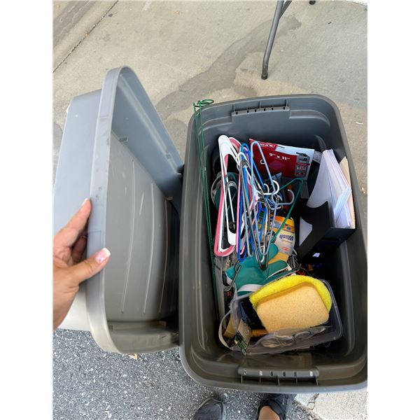 Bin with lid and contents