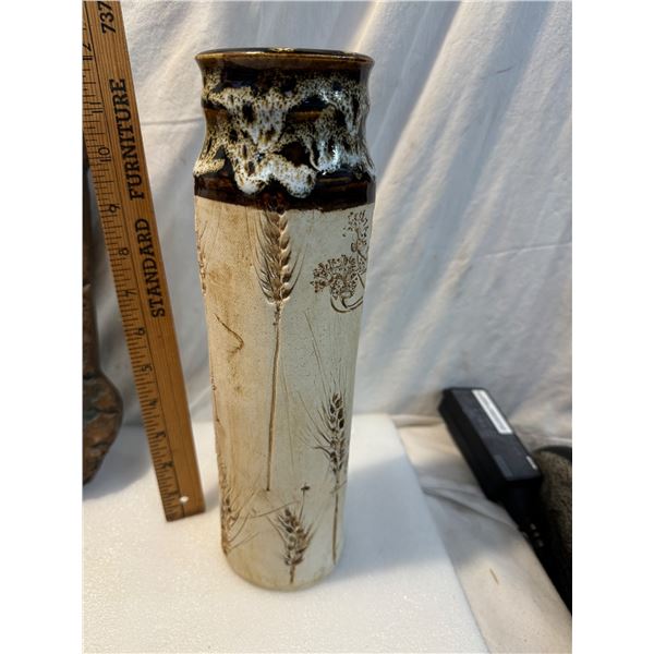 Signed pottery vase