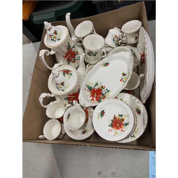 Royal, Albert poinsettia dishes