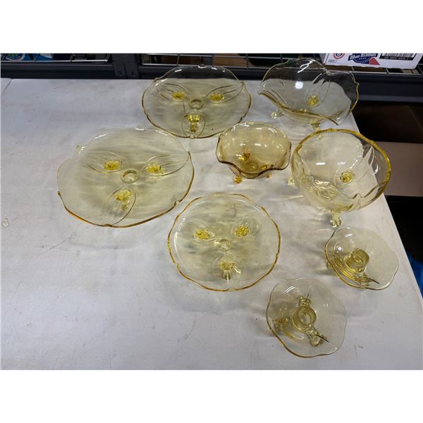 Clear yellow depression glass