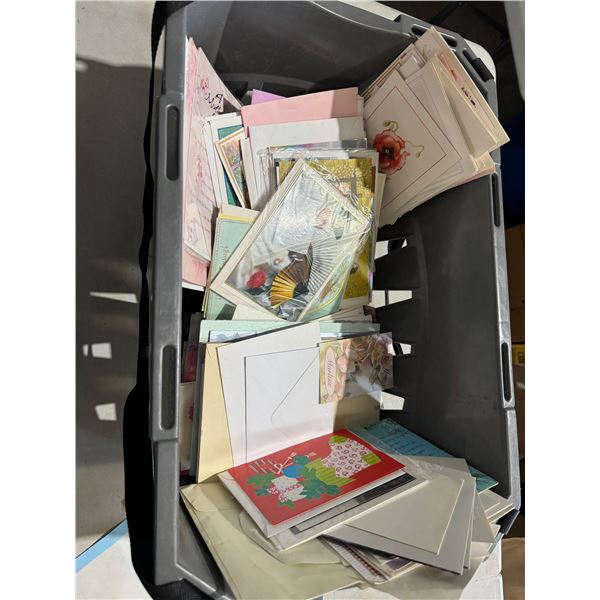 Crate of greeting cards