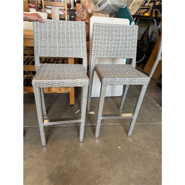 Outdoor wicker barstools (2)