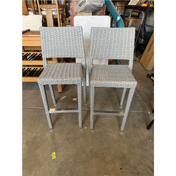 Outdoor wicker barstools (2)