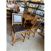 Image 3 : Beachcomber Santa, Clara, dining set table with leaf and eight chairs. One chair has puncture. See p