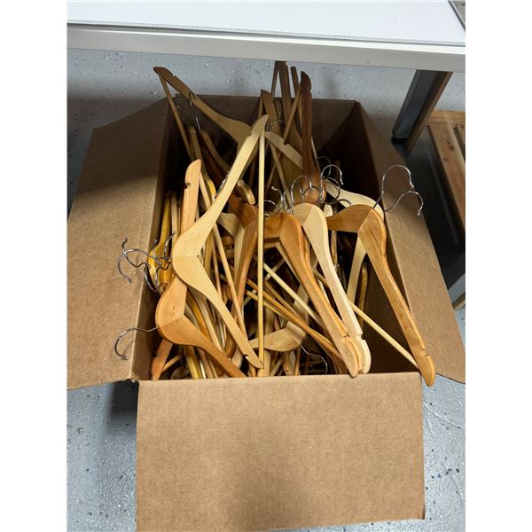 Box of wood hangers