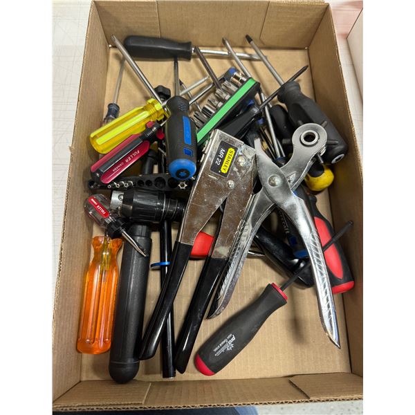 Assorted tools, stapler, Rivon, etc.