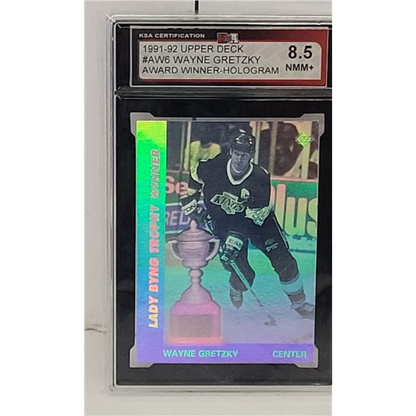 1991-92 Upper Deck | #AW6 | Wayne Gretzky | Aware Winner-Hologram | Graded 8.5 NMM+